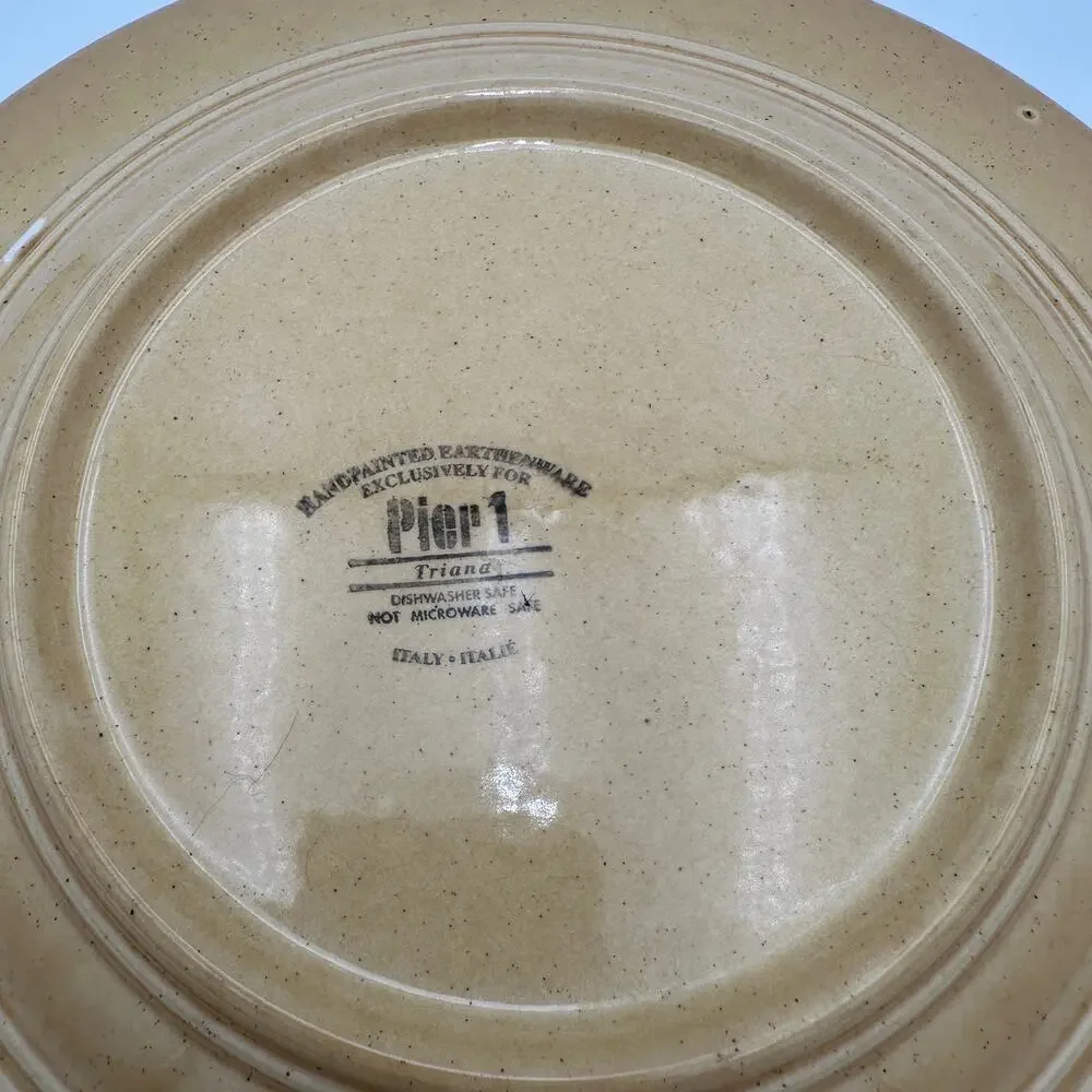 Vintage Pier 1 Dinner Plates Triana Pattern 11 inch Set of 2 Italy